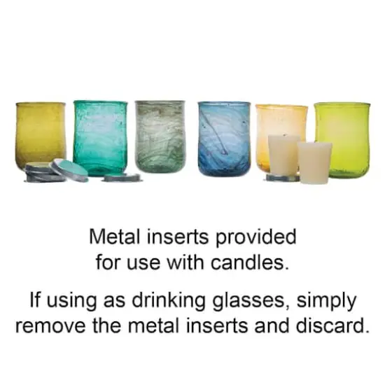 Hello Honey&reg; 10oz. Hand Blown Multipurpose Drinking Glass & Votive Holder Set {3}