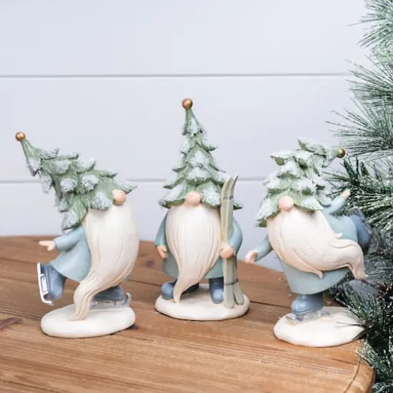 Pine Tree Gnome with Skis & Skates Set {3}