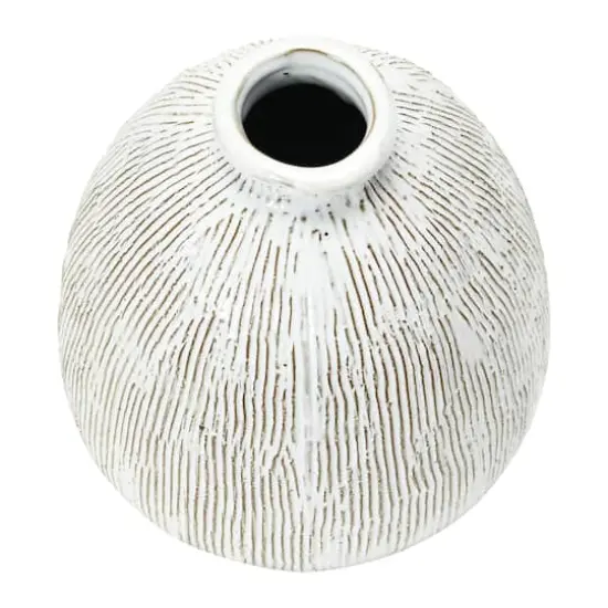 Hello Honey&reg; 8" White Terra Cotta Vase {3}