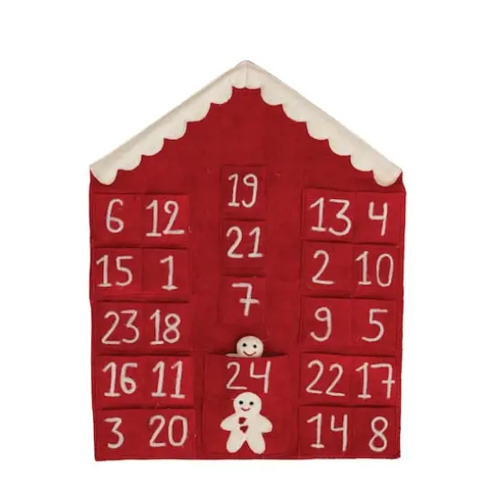 Hello Honey&reg; 21.5" Gingerbread House Felt Advent Calendar Wall Hanging {1}