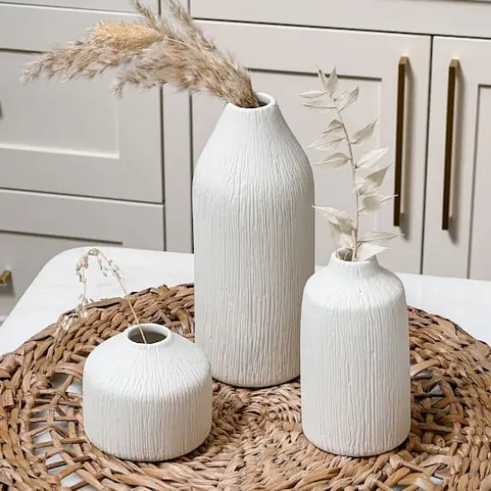 Kate Aspen&reg; White Boho Ceramic Bud Vase Set {5}