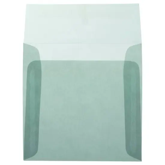 JAM Paper 5.5" x 5.5" Square Translucent Vellum Invitation Envelopes, 50ct. Ocean Blue {4}