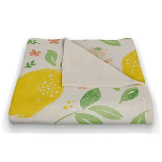Spring Lemon Fleece Throw {3}