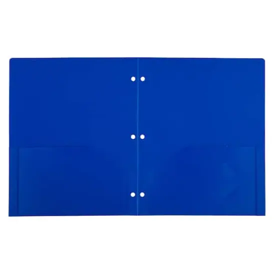 JAM Paper 9.5" x 11.5" Assorted Primary Colors Plastic 2 Pocket School POP Folders, 6ct. {4}