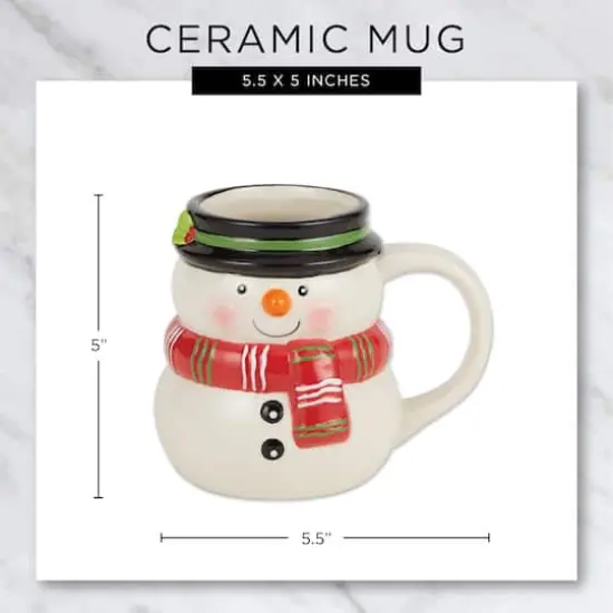 DII&reg; 12oz. Cheerful Snowman Ceramic Mugs, 2ct. {4}