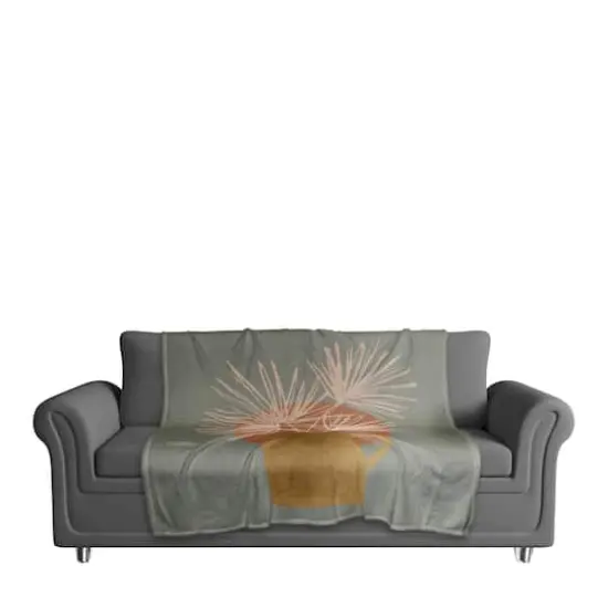 Sunkist Vase Coral Fleece Throw Blanket {4}