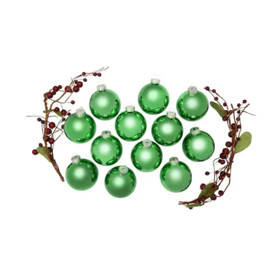 Whitehurst 12ct. 2.75" Shiny Glass Ball Ornaments Green Shiny {4}
