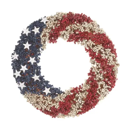 19" Red White & Blue Berries Wreath {1}