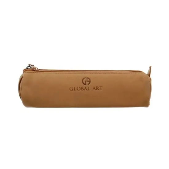 Global Art Classic Tan Leather Pencil Case {1}