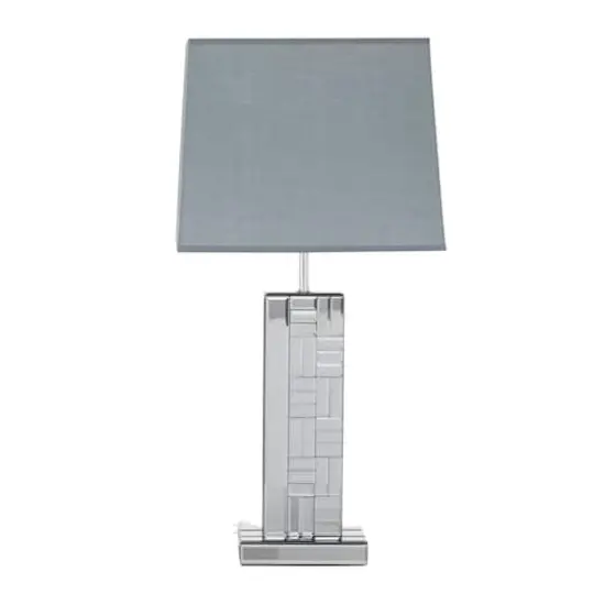 30" Silver Glass Mirror Glam Table Lamp {1}
