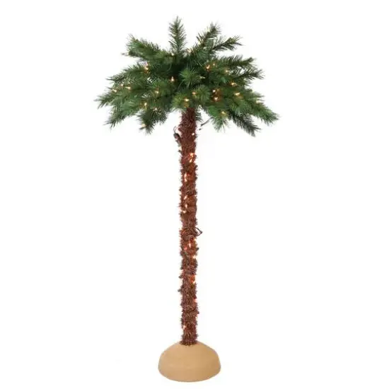 5ft. Pre-Lit Artificial Palm Tree, Clear Lights {1}