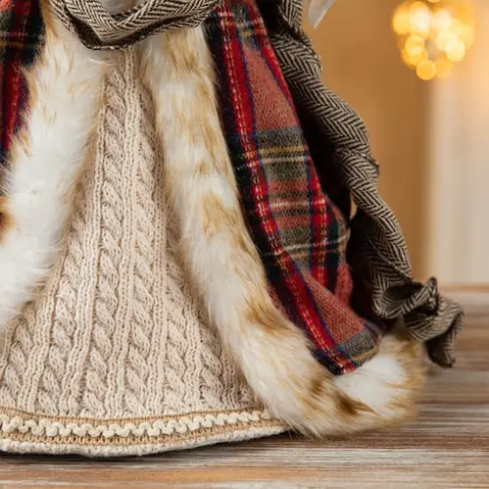 Glitzhome® 16.5" Faux Fur Woodland Christmas Angel Tree Topper {6}