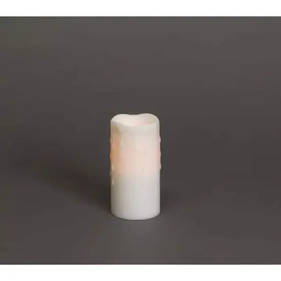3" x 6" LED Wax Dripping Pillar Candle Set {1}