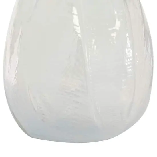 16" White Contemporary Glass Vase {4}