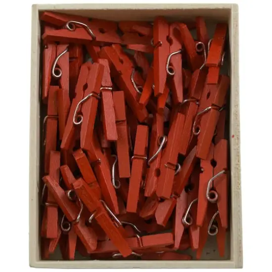 JAM Paper 7/8" Wood Clothespins, 100ct. Red {1}