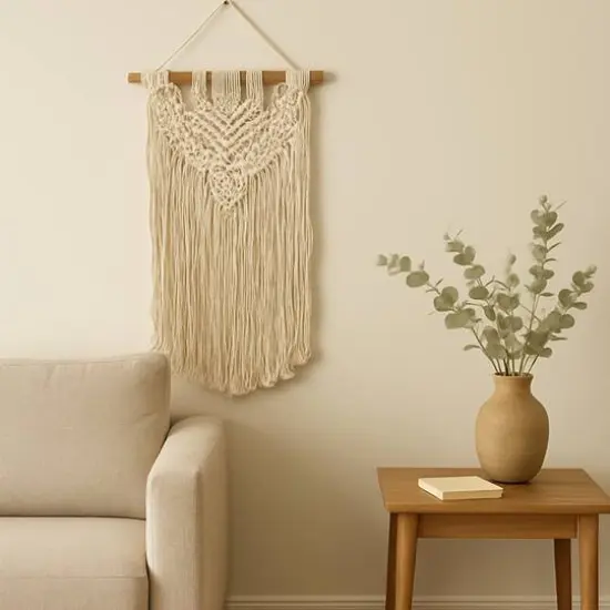 25" Beige Macram&eacute; Fringe Wall Hanging by Ashland&reg; {3}