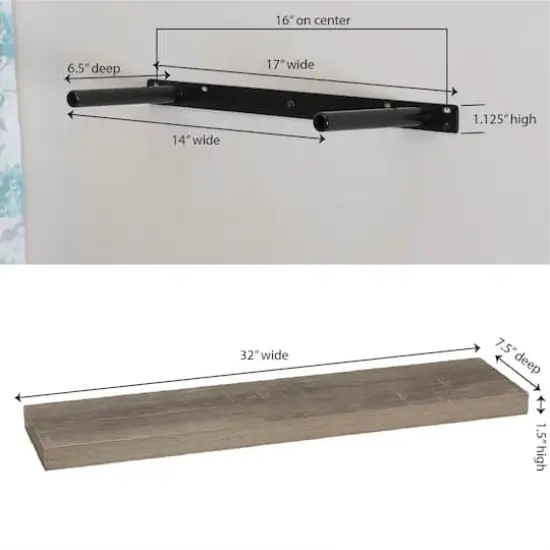 Household Essentials Floating Wall Shelf Brown {6}