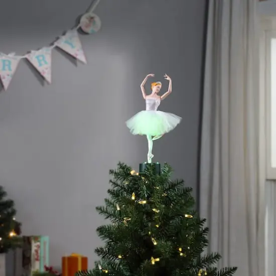 12.5" Animated Fiber-Optic Ballerina Tree Topper {3}