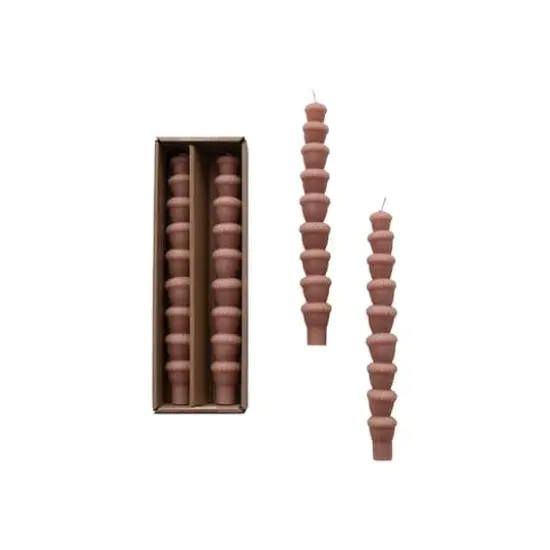 Hello Honey 10" Tan Unscented Acorn Shaped Taper Candles, 2ct. {1}