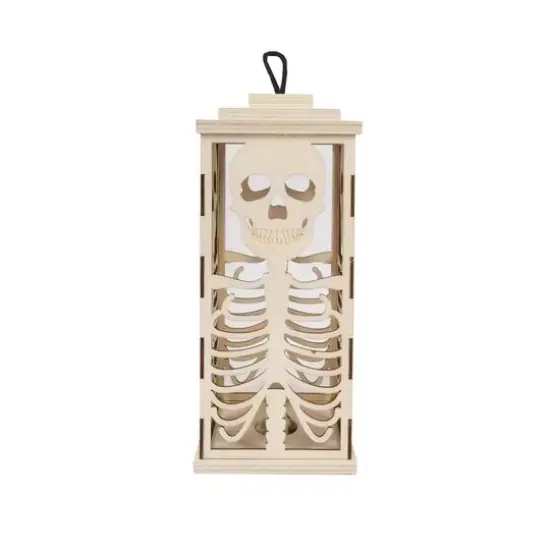 10" DIY LED Skull Wood Lantern D&eacute;cor by Make Market&reg; {5}