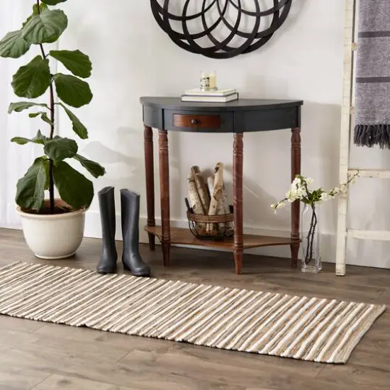 DII&reg; Slim Stripe Cotton Chindi Rug, 2ft. x 6ft. Taupe {4}