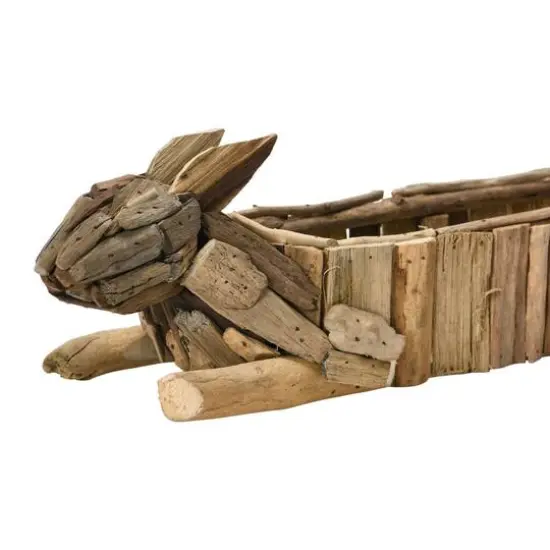 19.5" Driftwood Rabbit Planter {4}