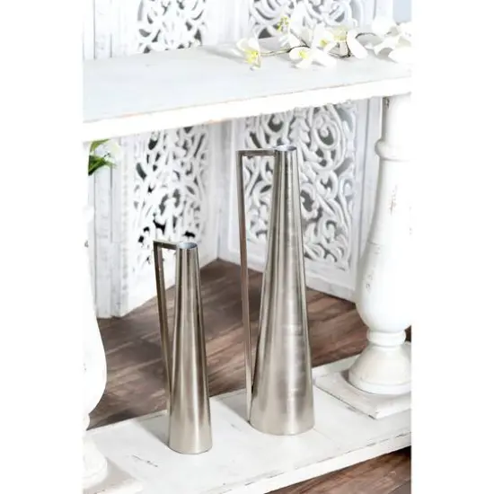 Silver Metal Glam Vase Set {8}