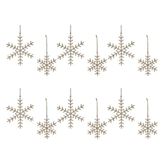 Jute Wrapped Metal Snowflake Oranment Set {1}