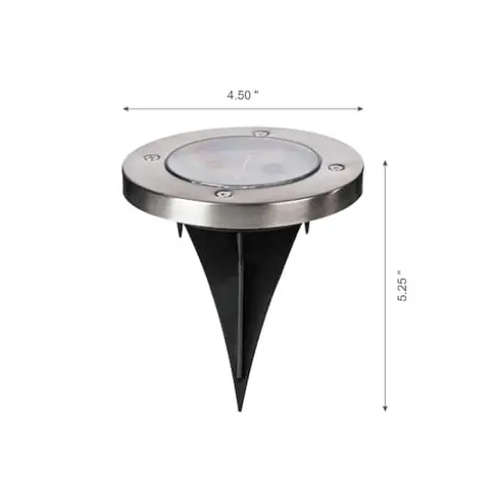 Glitzhome&reg; 5.25" Solar Powered LED Pathway Ground Lights Set {9}