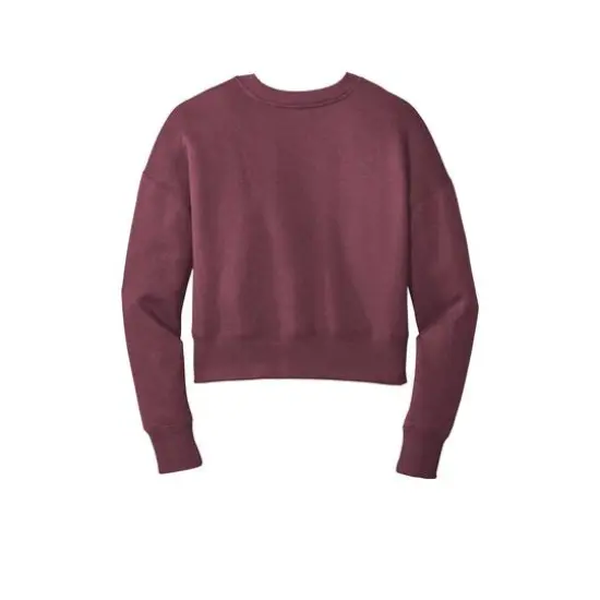 District&reg;Women's Perfect Weight&reg; Fleece Cropped Crew Sweatshirt Heathered Loganberry {5}
