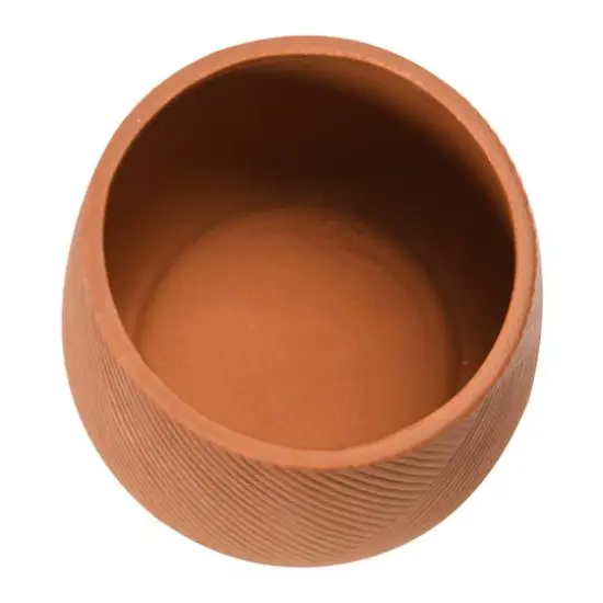 Hello Honey&reg; 6" Terracotta Finish Stoneware Flower Pot {3}