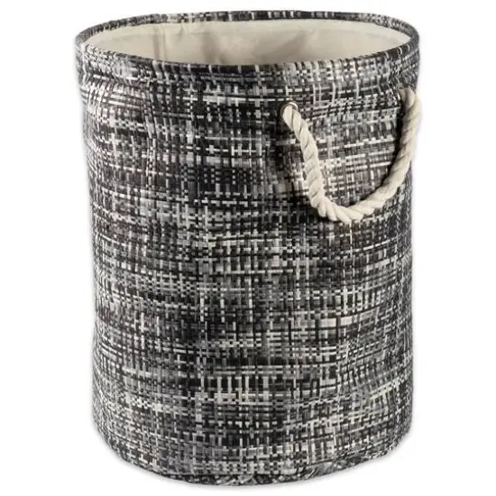 DII&reg; Medium Tweed Round Paper Bin Black {1}