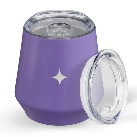JoyJolt&reg; 12oz. Vacuum Insulated Stemless Wine Tumbler with Lid Purple {1}