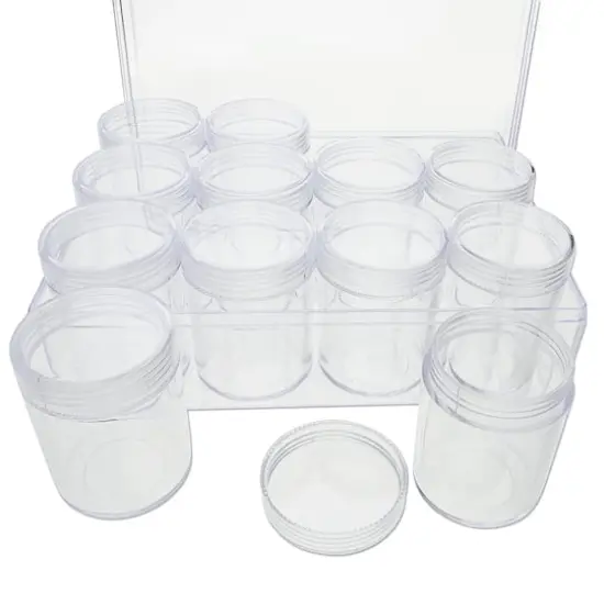The Beadsmith&reg; 6'' x 5'' x 2'' Clear Storage Box with Jars {1}