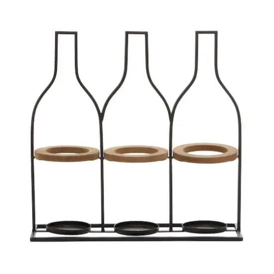 16" Black Metal Farmhouse Wine Rack {4}