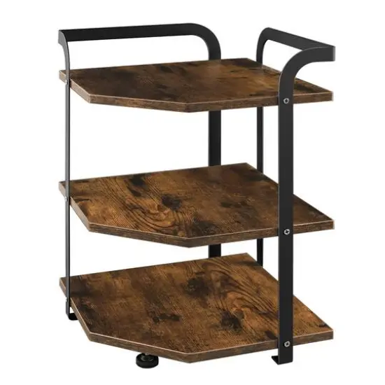 NEX&trade; Brown 3-Tier Small Corner Shelf Cabinet Organizer {1}