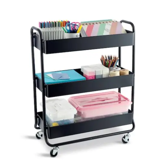 Hudson Rolling Cart by Simply Tidy&trade; Black {3}