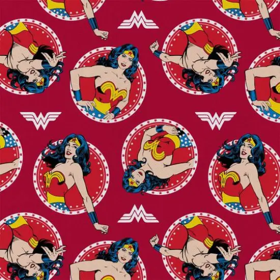 Camelot Fabrics DC Comics Wonder Woman Circles Cotton Precut, 4ct. {3}