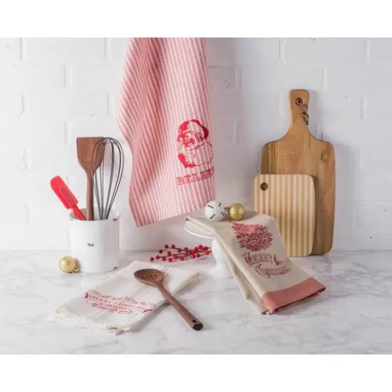 DII&reg; Assorted Vintage Print Christmas Dishtowel Set {3}