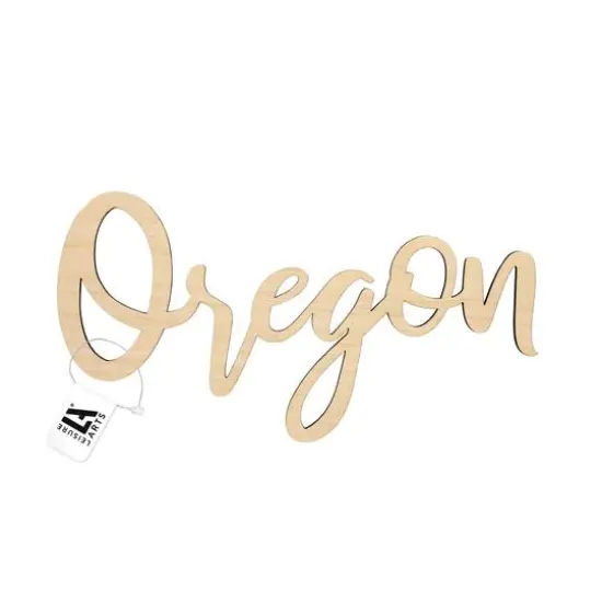 Leisure Arts&reg; 9" Wood Oregon Word {1}
