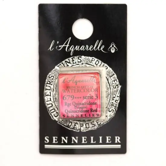 Sennelier French Artists' Watercolor Paint, Half Pan 679 Quinacridone Red {1}