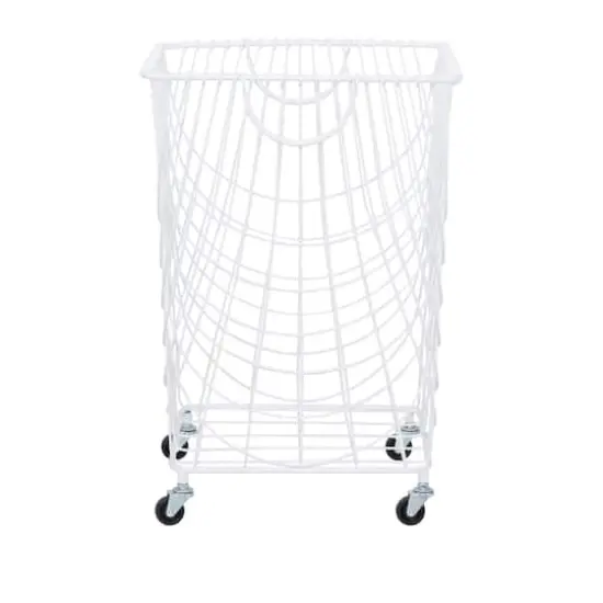 White Iron French Country Storage Cart, 17" x 17" x 17" {1}