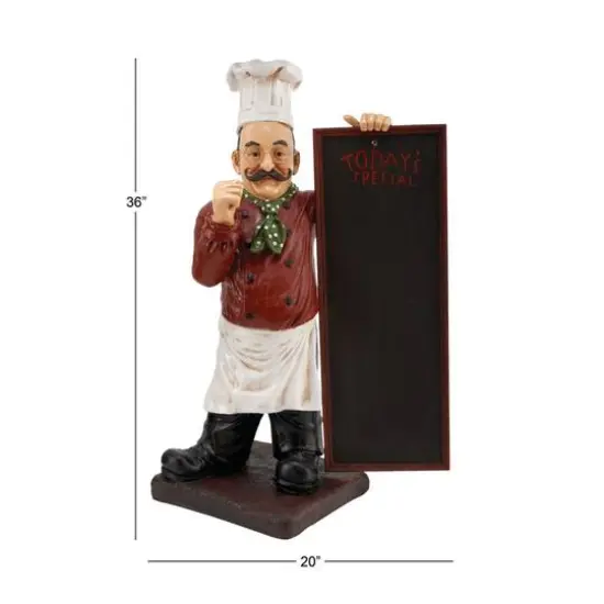 3ft. Multi Polystone Traditional Chef Chalkboard Sign {8}