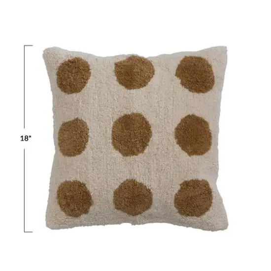 Hello Honey® Cream & Mustard Dots Cotton Tufted Pillow Cover with Chambray Back {1}