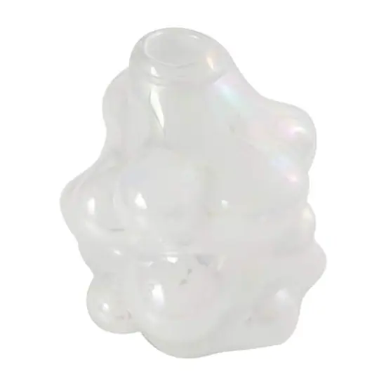 8" Clear Abstract Handmade Bubble Glass Vase {5}