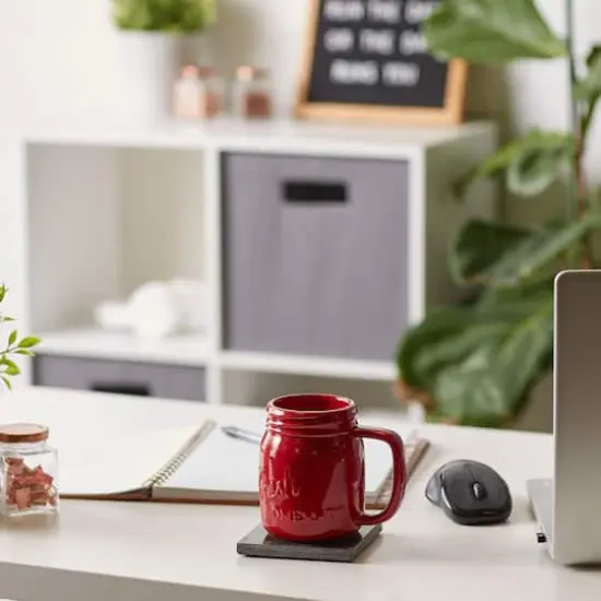 DII&reg; Red Mason Jar Ceramic Mugs, 2ct. {5}