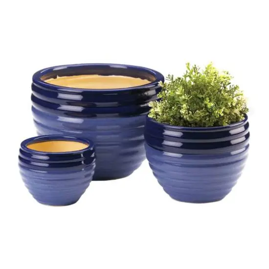 Duo Blue Tone Planter Set {4}