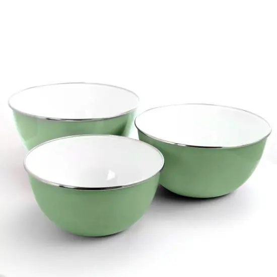 Gibson Home&reg; Plaza Cafe Mint 3-Piece Stackable Nesting Mixing Bowl Set with Lids {3}