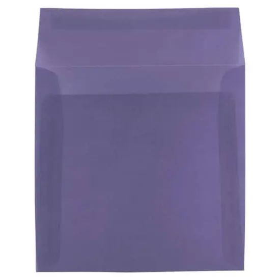 JAM Paper 6.5" x 6.5" Translucent Vellum Envelopes, 50ct. Wisteria Purple {4}