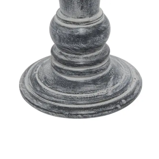 Black Mango Wood Traditional Candle Holder Set {8}